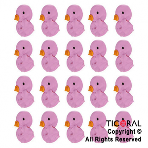 ADORNO PATITO MINI AZUCAR ROSA x 25